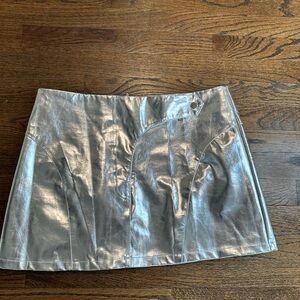 ASOS Metallic Silver Mini Skirt